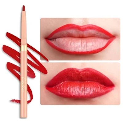 Abbildung von OULAC Rot Lipliner Wasserfest, Drehbarer Langanhaltender Lippenkonturenstift mit Mattes Finish, Hochpigmentiert und Geschmeidig, Konturieren Sie Ihre Lippen, Vegan (L08) Ruby