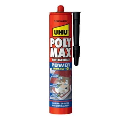 Abbildung von UHU POLY MAX POWER Montagekleber schwarz, Kartusche 425g