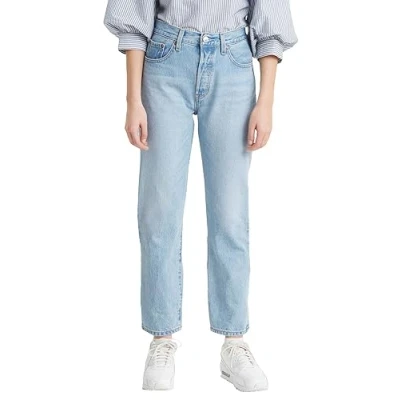 Abbildung von Levi&#039;s 501 CROP Jeans Straight Leg, Damen, Größe: 24x26, Light blue denim