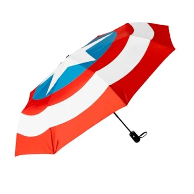 Abbildung von Grupo Erik Taschen Regenschirm Automatik Marvel Captain America Klein Kinder und Erwachsene Taschenschirm Offizieller Merch