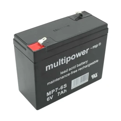 Abbildung von multipower MP7 6S 300402 Blei Säure Akku 6 V 7 Ah Bleivlies (B x H T) 116 99 50 mm Flachstecker 4,8 Wartungsfrei, geringe Selbstentladung