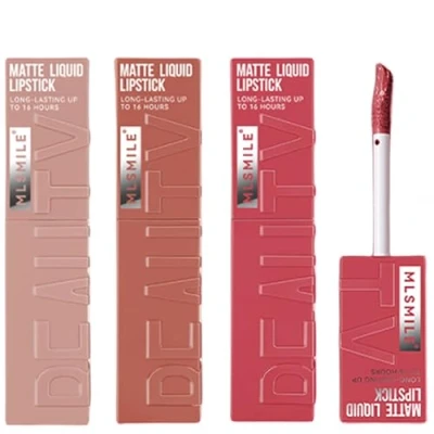 Abbildung von KTouler 3 Colors Matte Liquid Lipstick Set, Velvet Smooth Nude Lip Gloss, Waterproof Moisturizing Long Lasting Highly Pigmented Stain with Gift Box (A)