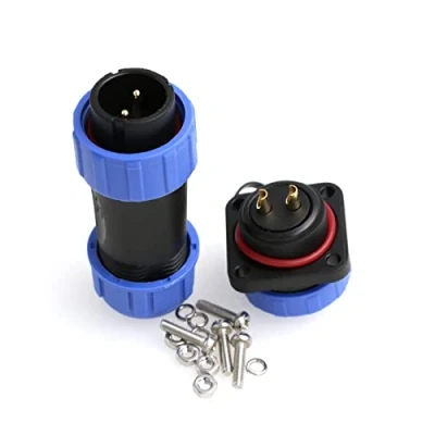 Abbildung von ZBLZGP HE21 2 Pin Aviation Connector Power Industrial Waterproof IP68 Stecker und Buchse Schraubmontage für LED Beleuchtung Equipment