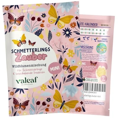 Abbildung von valeaf Schmetterlingswiese Blumensamen Schmetterlingsgarten I Balkon Tütchen mit Wiesenblumen Samen bienenfreundliche (Schmetterlings Zauber mini)