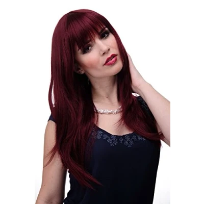 Abbildung von WIG ME UP 3280 39 Frauen Perücke Rot Granatrot glatte Haare Pony ca. 55cm lang