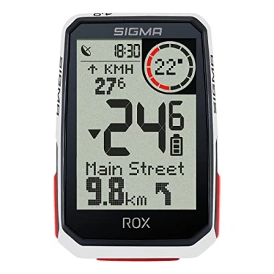 Abbildung von GPS Fahrradcomputer Sigma ROX 4.0 HR + CADENCE Set Mit Overclamp Butler Lenkerhalterung Weiß