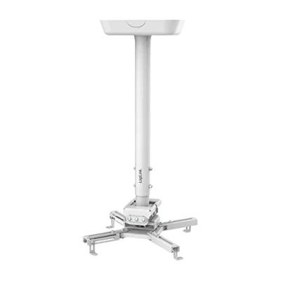 Abbildung von LogiLink BP0157 Beamerhalterung für Deckenmontage, Tragkraft: 35 kg max, Drehbarkeit: 360, Neigung: 20/+20, Schwenkung: 8/+8, Armlänge: 595895 mm, weiß
