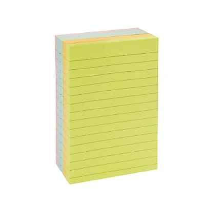 Abbildung von Amazon Basics Rechteckig Mini Haftnotizen, 10,16 x 15 cm, Gemischt Farben, 5 Stück, Bunt