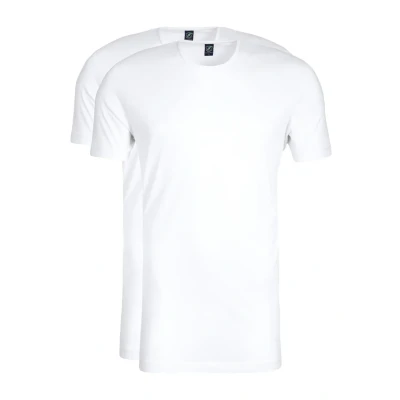 Abbildung von Suitable Obambo T Shirt Rundhalsausschnitt Weiß 2 Pack Grösse XL Herren Bekleidung Modern fit