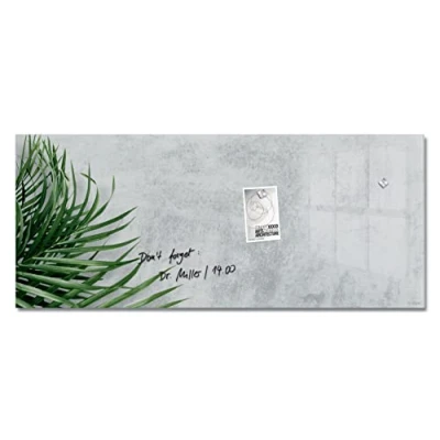 Abbildung von SIGEL GL298 Premium Glas Magnettafel 130x55 cm, Design Botanic, hochglänzend, SGS geprüft, einfache Montage, incl. 2 starke Magnete, Artverum
