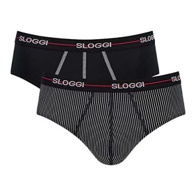 Abbildung von Sloggi 2ER Packstart C2P BOX Slip, Herren, Größe: Medium, Schwarz dunkelgrau