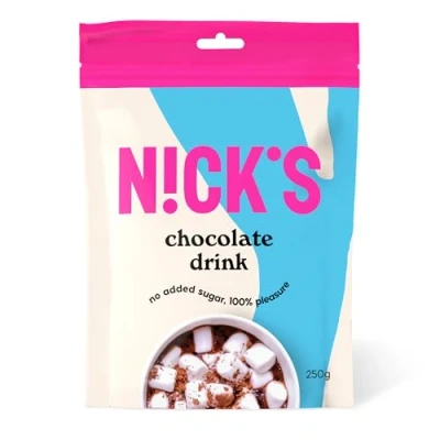 Abbildung von NICKS Chocodrink Heiße Schokolade ohne Zuckerzusatz, Hochwertige Kakao Trinkschokolade Keto, Vegan, Glutenfrei (35 Portionen 250g)