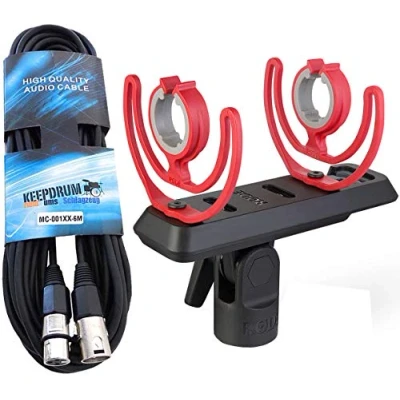 Abbildung von Rode SM4 R Mikrofon Spinne Rycote Halterung + keepdrum XLR Kabel 6m