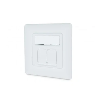 Abbildung von DIGITUS CAT 6A Klasse EA Anschlussdose, geschirmt 2X RJ45, LSA, reinweiß, Unterputz