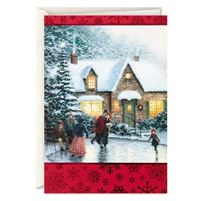 Abbildung von Hallmark Thomas Kinkade Weihnachtskarten, Eislaufen, 40 Karten und Umschläge
