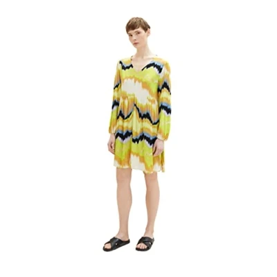 Abbildung von TOM Tailor Denim Allover Printed Babydoll Dress Freizeitkleid multicoloured, Damen, Größe: Medium, Multicoloured