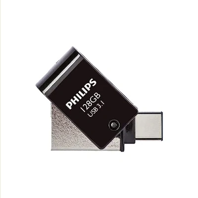 Abbildung von Philips 2 in 1 OTG Edition Ultra Speed USB C/USB 3.1 duales Flash Laufwerk 128 GB für PC, Laptop, Computer, (Android) Smartphone, Tablet, Small, Lesegeschwindigkeit bis zu 180 MB/s