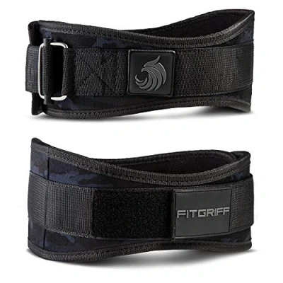 Abbildung von FITGRIFF® Gewichthebergürtel V2 Gewichtheber Gürtel für Damen und Herren Bodybuilding, Krafttraining, Crossfit Training Trainingsgürtel, Weightlifting Belt, Gym Workout (Camo Black, XXL)