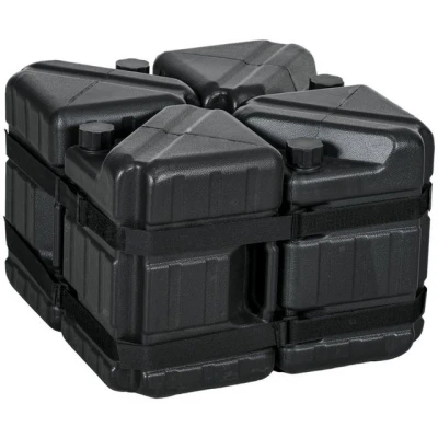Abbildung von Outsunny Standfuß 4er Set Pavillonstandfüße mit Wasser/Sand Befüllbar (Standsicherung, 4 St., Gewichte), für Faltpavillon, Partyzelt, HDPE, Schwarz