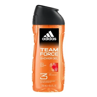 Abbildung von Adidas, Team Force Duschgel 3 in 1 für Körper, Haar und Gesicht, vegane Formel, 250 ml