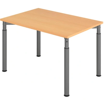 Abbildung von HAMMERBACHER höhenverstellbarer Schreibtisch VYS12/6/G buche