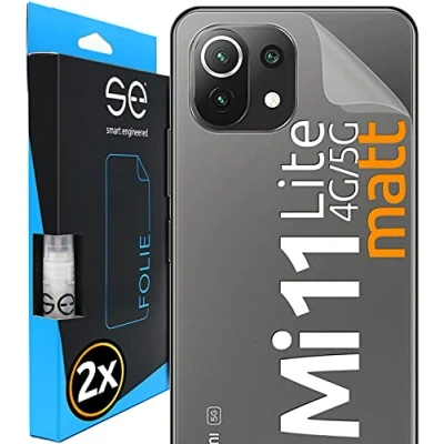 Abbildung von 2x se® 3D SCHUTZFOLIE Rückseite Entspiegelt für Xiaomi Mi 11 Lite ,Anti Staub, Backcover, einfache blasenfreie Installation, Ultra Klar,Schutz vor Schmutz, Stoß Kratzfest, aus Deutschland