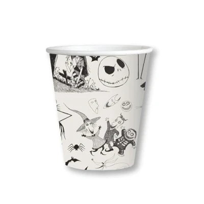 Abbildung von 8 Becher * Nightmare Before Christmas zur Halloween, Kindergeburtstag und Gruselparty Inhalt: 250ml, aus Pappe Partybecher Pappbecher Cups Kinder Geburtstag Deko