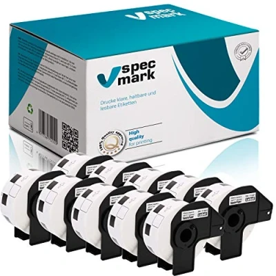 Abbildung von specmark 10 Rollen Einzeletiketten kompatibel mit Brother DK 11221 23mm x 1000 Stück Etiketten für allen QL Etikettendruckern 570 700 800