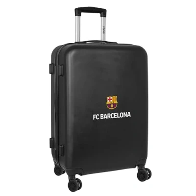 Abbildung von F.C. Barcelona, 3. Ausrüstung, Kabinenwagen 24 Zoll, Koffer mit Rädern, Sicherheitsschloss, leichter Koffer, 40 x 26 63 cm, Schwarz, Estándar, Casual