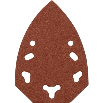 Abbildung von kwb Maus Schleifpapier 96x136 mm aus Edelkorund mit Körnung 180, werkzeugloser Wechsel, Kunstharz Verleimung und verstärkter Papierträger für den mittelfeinen Schliff von Holz Metall