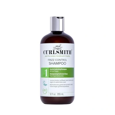 Abbildung von Curlsmith Frizz Control Cleanser, sanftes, feuchtigkeitsspendendes Haar Shampoo, für alle Lockentypen, lang anhaltende Kontrolle, vegan (355 ml)