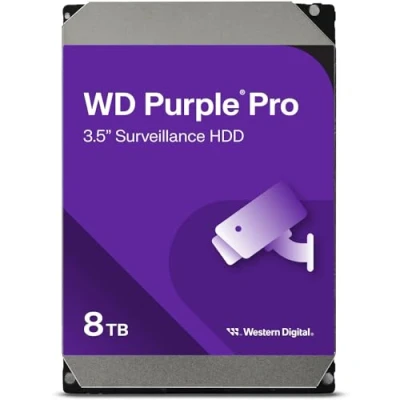 Abbildung von WD Purple Pro interne Festplatte 8 TB (3,5 Zoll, OptiNAND, 550 TB/Jahr Workload Rate, 256 MB Cache, 7.200 U/min, bis zu 64 HD Kameras, AllFrame KI Technologie, 32 Streams, für Dauerbetrieb)
