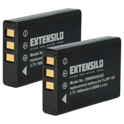Abbildung von EXTENSILO 2X Akku Ersatz für Fuji/Fujifilm NP 120 Kamera (1800 mAh, 3,7 V, Li Ion)