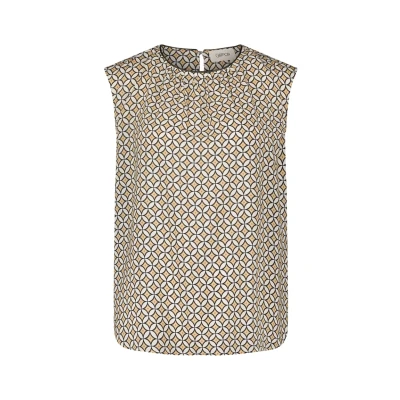 Abbildung von Cartoon Casualmit Muster Bluse, Damen, Größe: 38, Cream beige