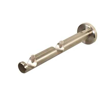 Abbildung von iso design Edelstahl Wandhalter 2 läufig offen für 16 mm Gardinenstangen