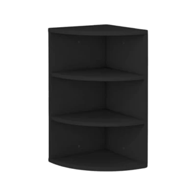Abbildung von Mein Regal Standregal Corner 60, Eckregal Schwarz 30x30x60 cm Holz 3 Fächer Deko Bücherregal Wandregal