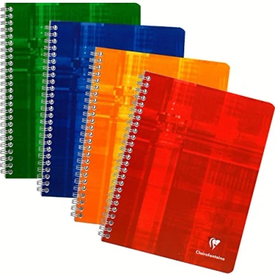 Abbildung von Clairefontaine 8722C Spiralheft 17 x 22 cm, 100 Seiten, kariert, sortierte Farben, 1 Stück