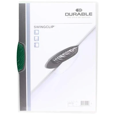 Abbildung von DURABLE Hunke &amp; Jochheim Klemm Mappe SWINGCLIP®, PP, 30 Blatt, grüne Klemme, transparent