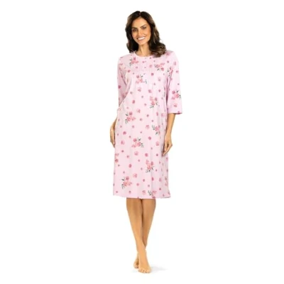 Abbildung von comtessa Nachthemd Feeling Good (Set, 1 tlg., teilig) Damen Sleepshirt ca.110cm lang 3/4 Arm geknöpft Baumwolle große Größen