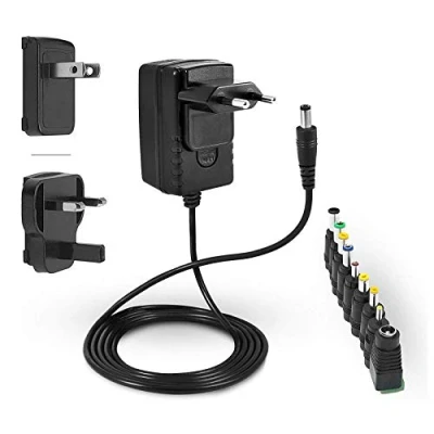 Abbildung von Leicke Netzteil 12V 2A Ladegerät 24W für LCD, WLAN Router,Hub,Scanner,Switch (Kurzschluss , Überspannungs und Überhitzungsschutz, 9 Adapterköpfe)