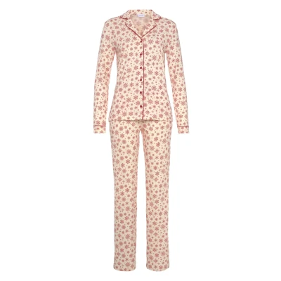 Abbildung von Lascana Pyjama ecrutiefrot, Damen, Größe: 40/42, Ecru tiefrot