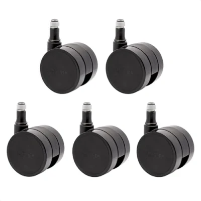Abbildung von WAGNER Drehstuhlrollen/Bürostuhlrollen 5tlg. Set DESIGN HART Durchmesser Ø 50 mm, Bauhöhe 55 intervallgebremst, Steckstift 11 x 20 Tragkraft kg/Rolle Made in Germany 02173561