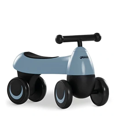Abbildung von hauck Baby Rutscher 1st Ride Four, Rutschauto ab 18 Monate bis 25 kg, 4 Räder EVA, Ergonomisch, Kippsicher, mit Lenkereinschlagsbegrenzung, Kinderfahrzeug für Indoor &amp; Outdoor (Matt Blue)