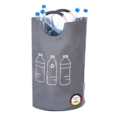 Abbildung von WELLENBORG Flaschensammler Flaschenpfandtasche Korb mit Griff, Pfanddosen Vorratshaltung Altglas Aufbewahrungskorb