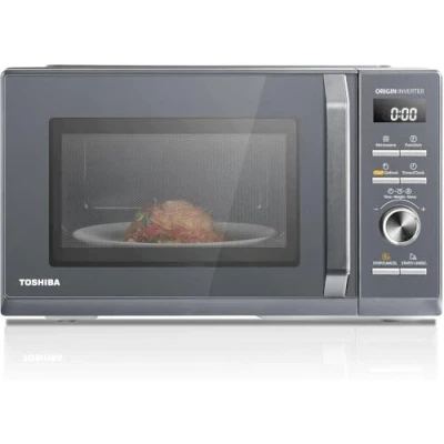 Abbildung von Toshiba MW3 AG25PFI(MG) Mikrowellen mit Grill 25L 3 in 1 Mikrowellenherd Origin Inverter 900W Chef Abtauung Mikrowelle Kombi 10 Leistungsstufen 7 Automatikprogrammen Einfacher Reinigung Grau