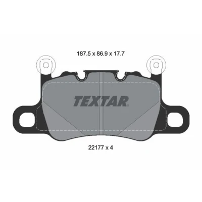 Abbildung von TEXTAR 2217701 Bremsbelagsatz für Verschleißwarnanzeiger vorbereitet mit Ausgleichsgewichten PORSCHE: 718 Cayman Coupe