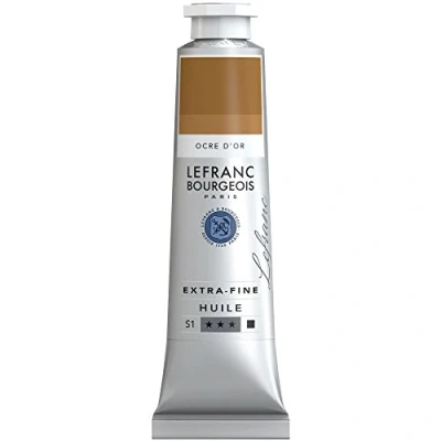 Abbildung von Lefranc Bourgeois 405118 extra feine Ölfarbe in Künstlerqualität aus hochwertigen Pigmenten, lebendige Farben, hohe Lichtechtheit, 40ml Tube Goldocker
