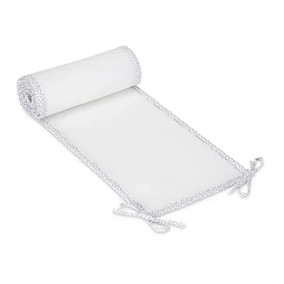 Abbildung von FabiMax Nestchen/Bettumrandung aus atmungsaktivem Netzstoff, 190 cm (50/90/50) für Beistellbett Basic, weiß mit Punkteband