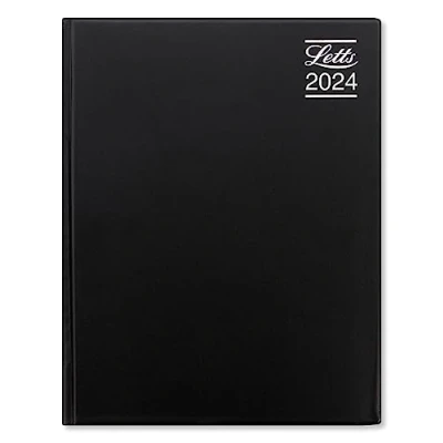 Abbildung von Letts Rhino Terminplaner 2024 A4 Wochenansicht mit Terminen schwarz