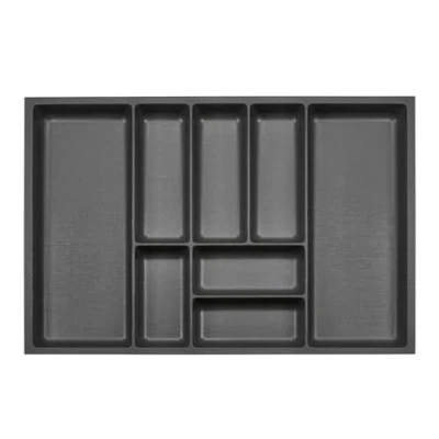 Abbildung von ORGA BOX 3 Besteckeinsatz Tiefe: 473 x Breite: 691 mm anthrazit mit Canvas Struktur für 80er Schubladen z. B. in Nobilia Küchen ab 08.2012.